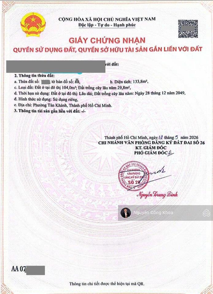 Bán đất ngang 5x26,8m, xây tự do, 17,5 triệu/m2, gần cây xăng hạnh nguyên, p.thái hòa, tp.tân uyên