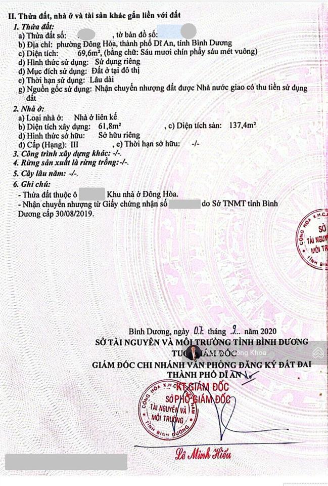 Bán nhà 1t1l hoàn công, ngang 6m, có bảo vệ 24/24, kdc gần làng đại học 500m, p. đông hòa, dĩ an
