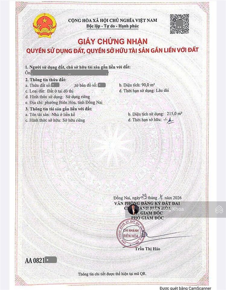 Ra vội, nhà đối diện công viên, 4 phòng ngủ, kdc gần vòng xoay cầu hang 500m, p. bửu hòa, biên hòa