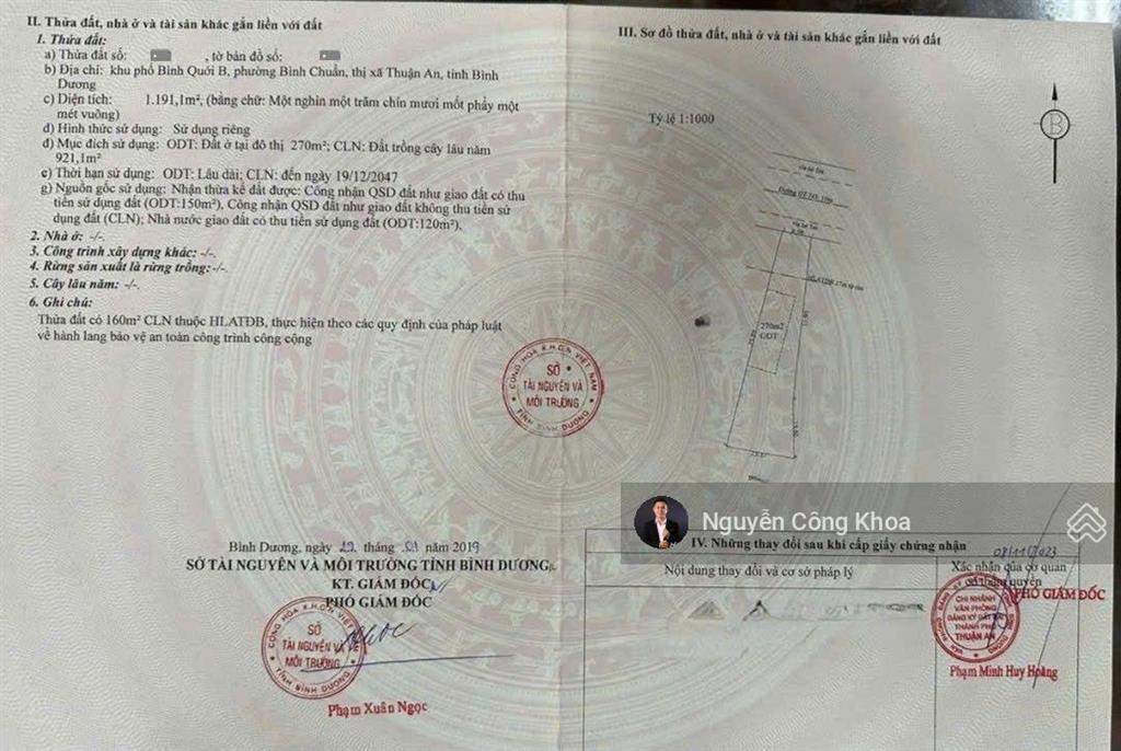 Ngang 10m, mt đường rộng 32m, gần ngã tư bình chuẩn, thuận an