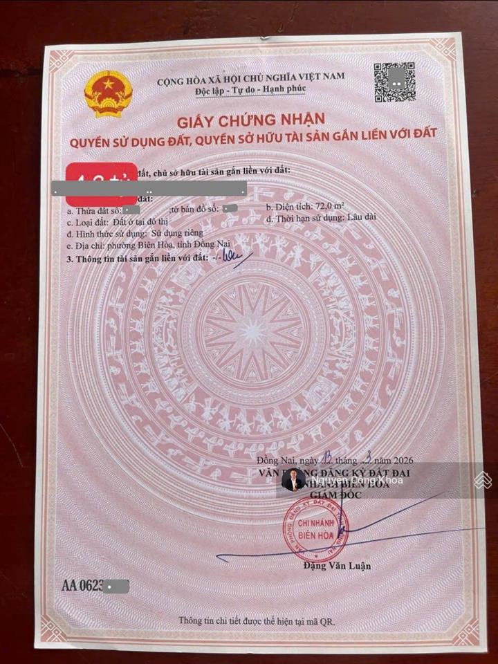 Bán nhà 1t2l hoàn công, 5 phòng ngủ, sân ô tô, gần vòng xoay cầu hang 500m, p. hóa an, tp. biên hòa