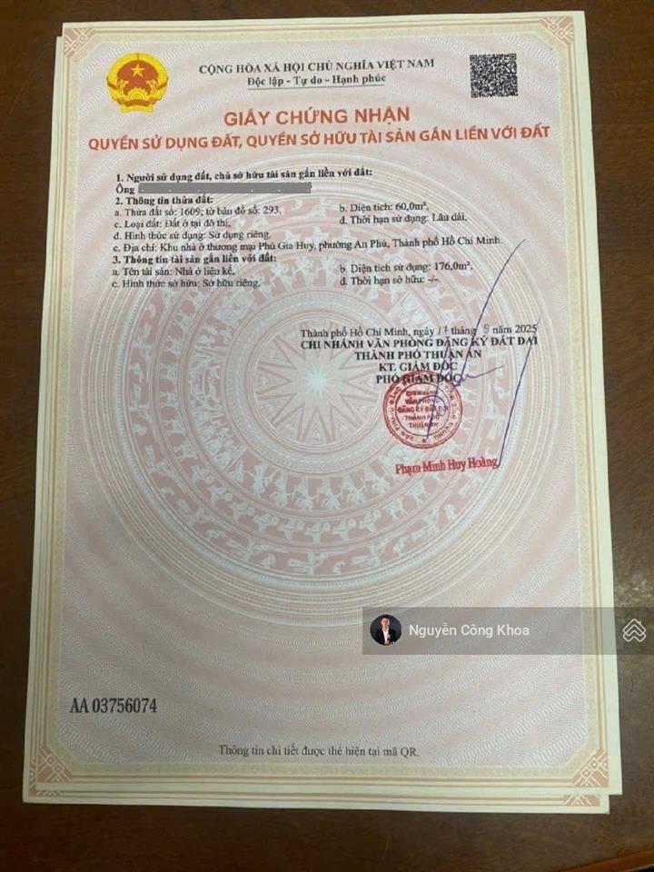 Bán vội nhà 1t2l hoàn công, 4 phòng ngủ, kdc đẹp gần chợ phú phong, p. bình chuẩn, tp. thuận an