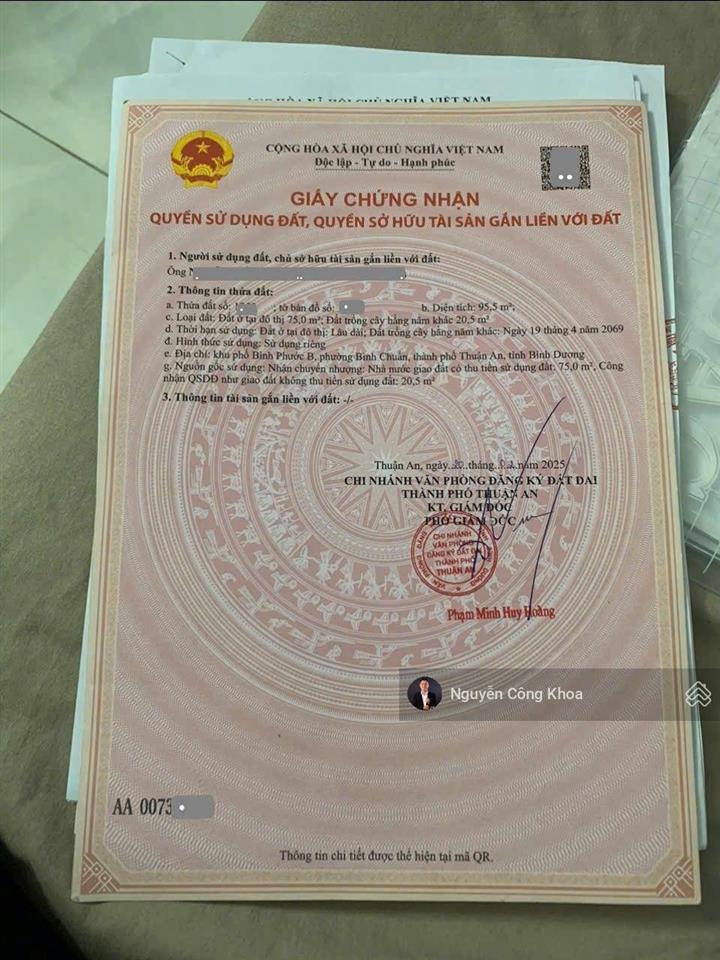 Bán nhà 1t1l rẻ, 5x19,1m, sân ôtô, 3 phòng ngủ, gần ngã tư miếu ông cù, p. bình chuẩn, thuận an