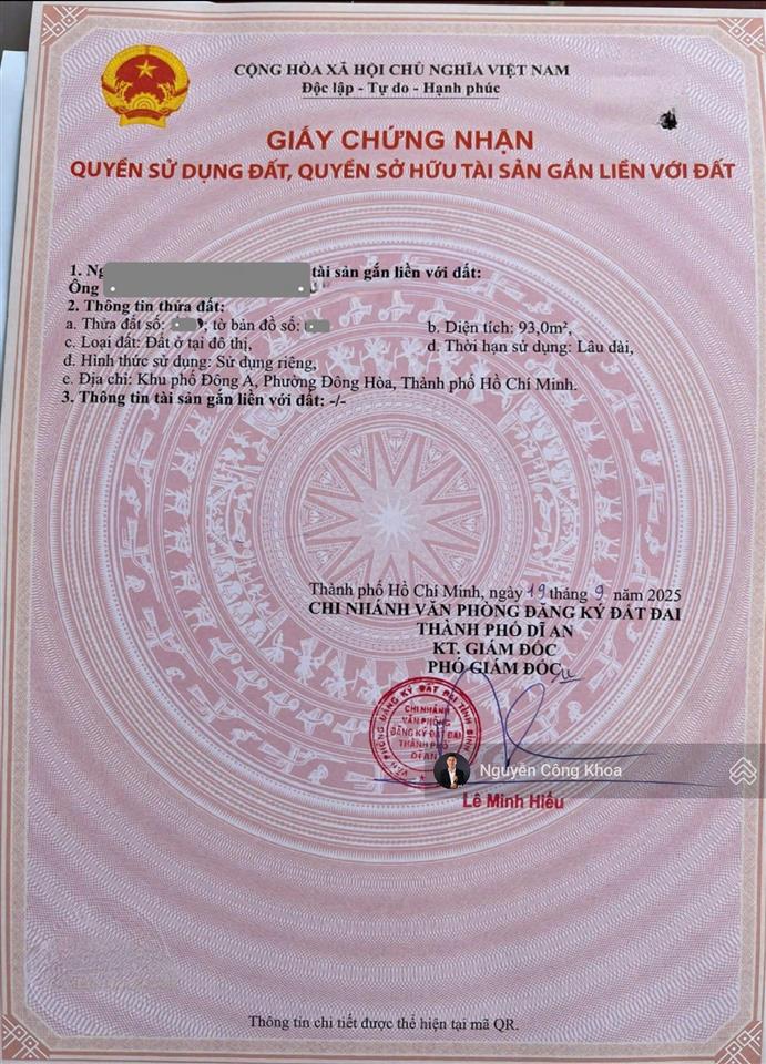 Bán nhà 1t2l hoàn công, ngang 5,5m, 4 phòng ngủ, gara ô tô, gần go, p. đông hòa, tp. dĩ an