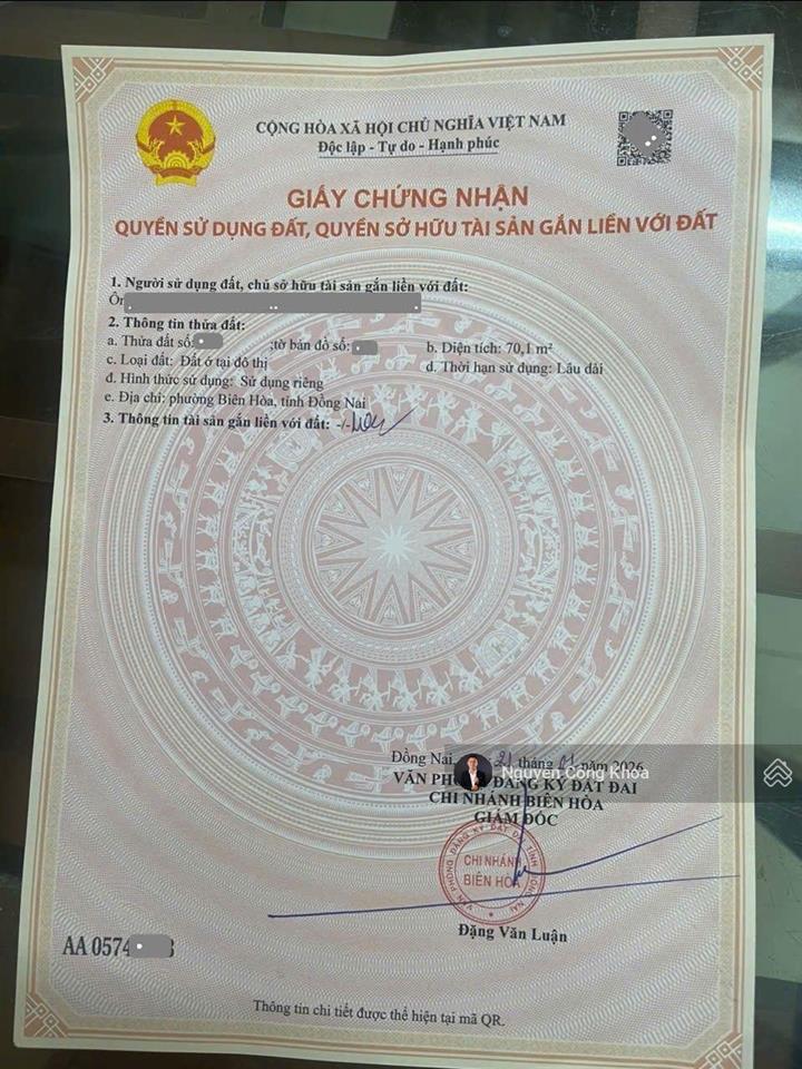 Bán nhà 1t1l, 2 mặt tiền, hoàn công, 3 phòng ngủ, gần vòng xoay cầu hang, p. bửu hòa, tp. biên hòa