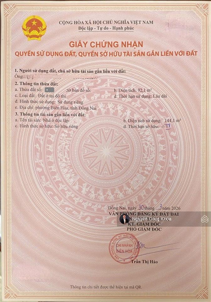 Bán nhà 1t1l hoàn công, sân ô tô, 3 phòng ngủ, gần ngã tư bình trị 2km, p. tân hạnh, tp. biên hòa