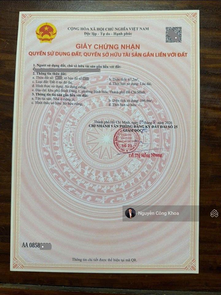 Bán nhà hoàn công, 4 phòng ngủ, full nội thất, gần chợ đầu mối thủ đức 5km, p.bình hòa, tp.thuận an