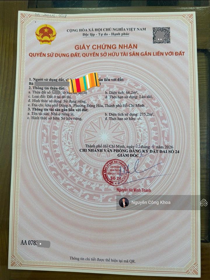 Bán nhà đúc 4 tấm, hoàn công, 5 phòng ngủ, full nội thất, gần bigc go, p. đông hòa, dĩ an
