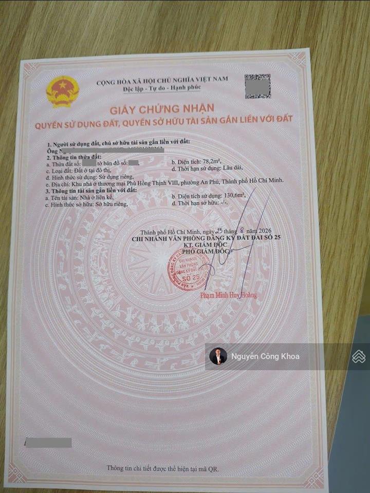 Bán nhà 1t1l 1 tum hoàn công, 4 phòng ngủ, 78.2m2, gần chợ phú phong, p. bình chuẩn, tp. thuận an