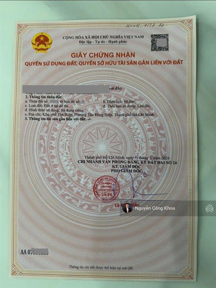 Bán nhà cấp 4 gác đúc, sân sau rộng, full nội thất, gần kdl hố lang, p. tân bình, tp. dĩ an