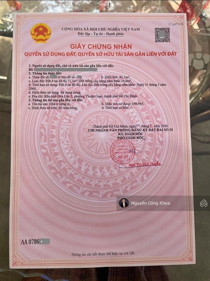Bán nhà hoàn công, mẫu lệch tầng, 4 phòng ngủ, gần chợ đêm hòa lân, p. thuận giao, tp. thuận an