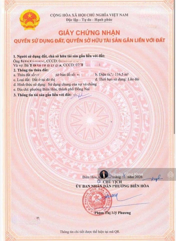 Bán đất sổ riêng, ngang 5x23,5m, giá rẻ, kdc gần ngã tư bình trị 1,5km, p. biên hòa, tp. đồng nai