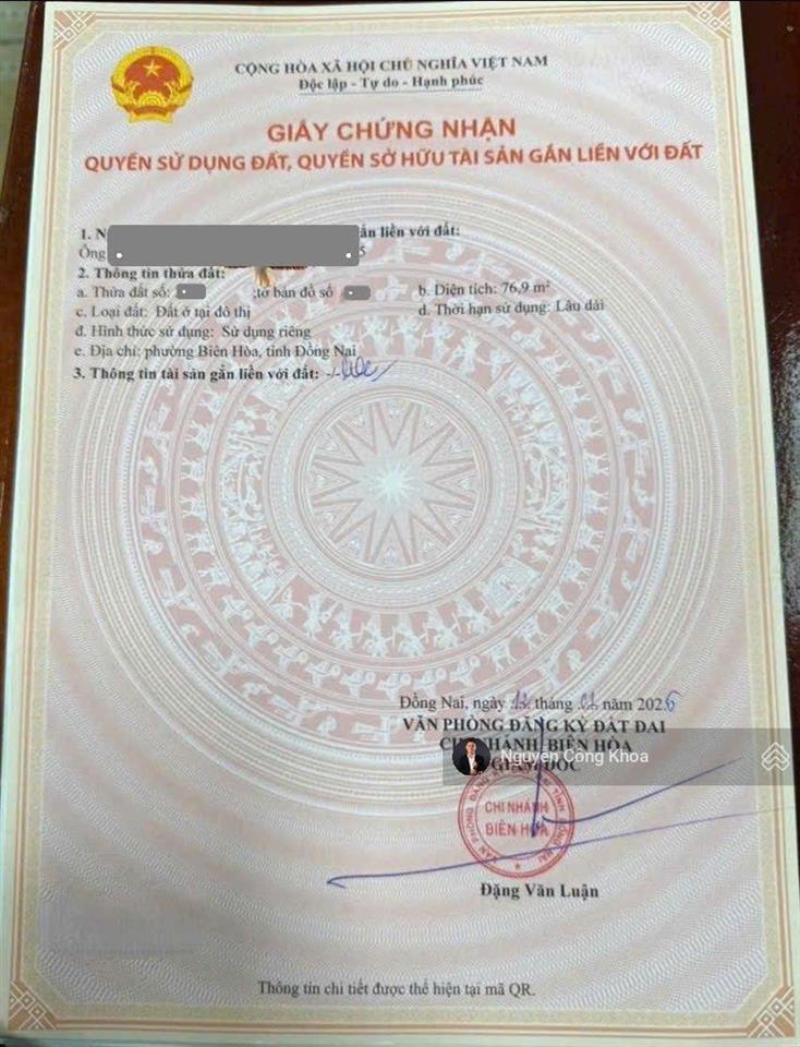 Bán nhà 1t1l hoàn công, sân ô tô, 3 phòng ngủ, gần chợ tân hạnh 400m, p.biên hòa, tp.đồng nai