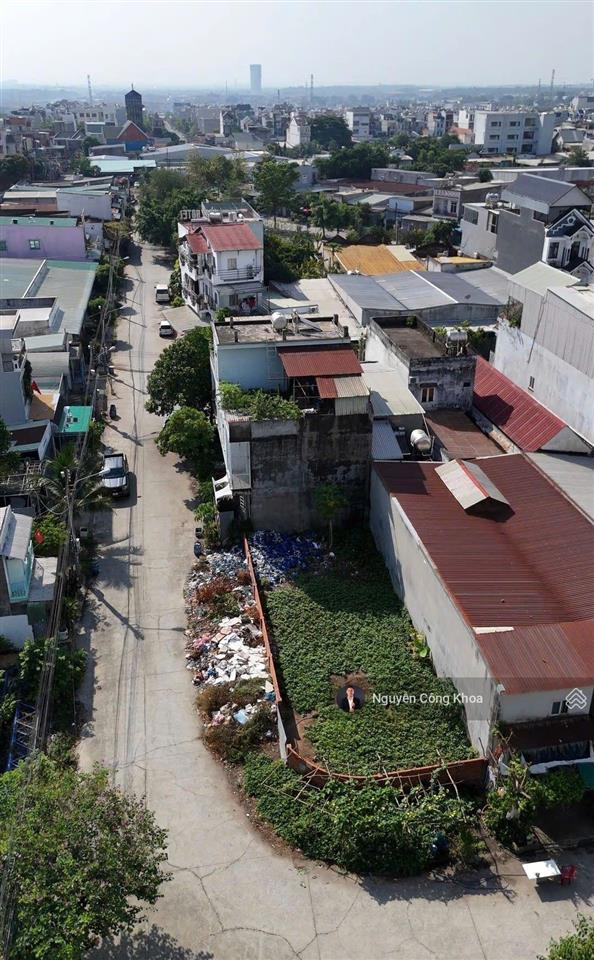 Bán đất sổ riêng, 2 mặt tiền, ngang 8,2x20m, gần làng đại học quốc gia, p. tân đông hiệp, tp. dĩ an