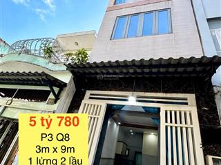 Nhà 5 tầng, hẻm thông, sát hẻm xe hơi đường âu dương lân p3 q8
