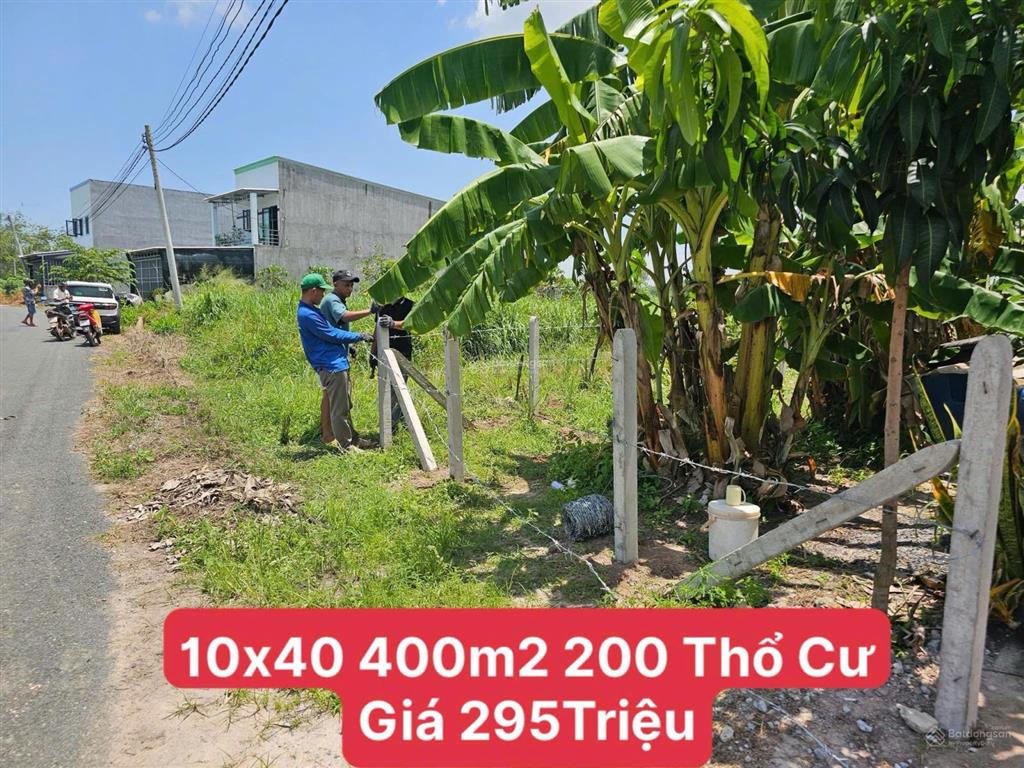 10x40m 400m2 200m2 thổ cư, giá 295tr