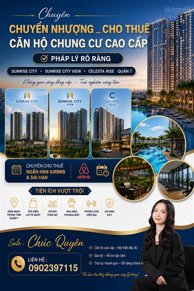 Cho thuê căn hộ chung cư đẹp tại sunrise city view, 18 triệu vnd, 76 m2