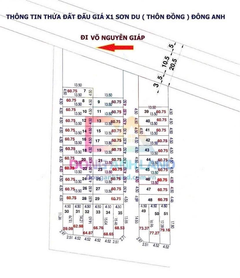 Lô đất đấu giá x1 sơn du (thôn đồng) nguyên khê, đông anh  ngay cổng bộ công an co3 đang xây
