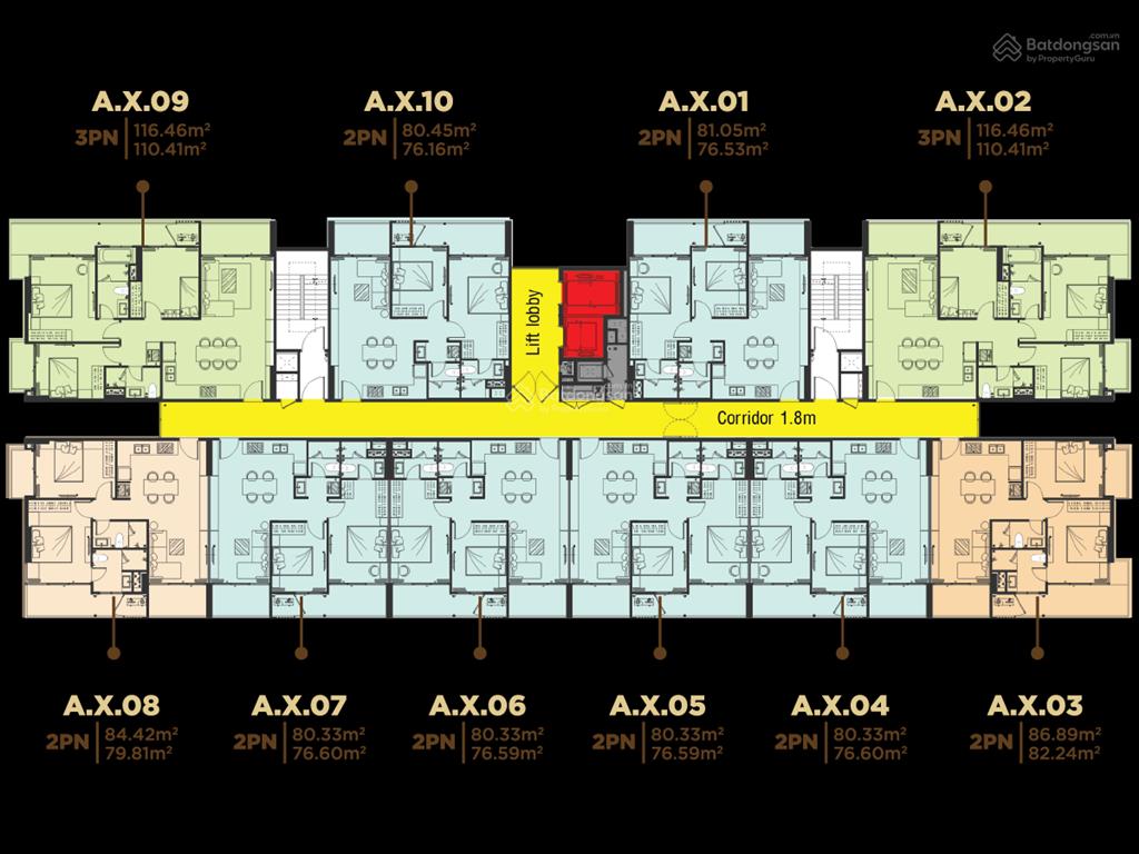 Bán căn hộ fiato uptown 2pn 2wc 80m²  tầng trung thoát mát   xem nhà 0906 388 ***