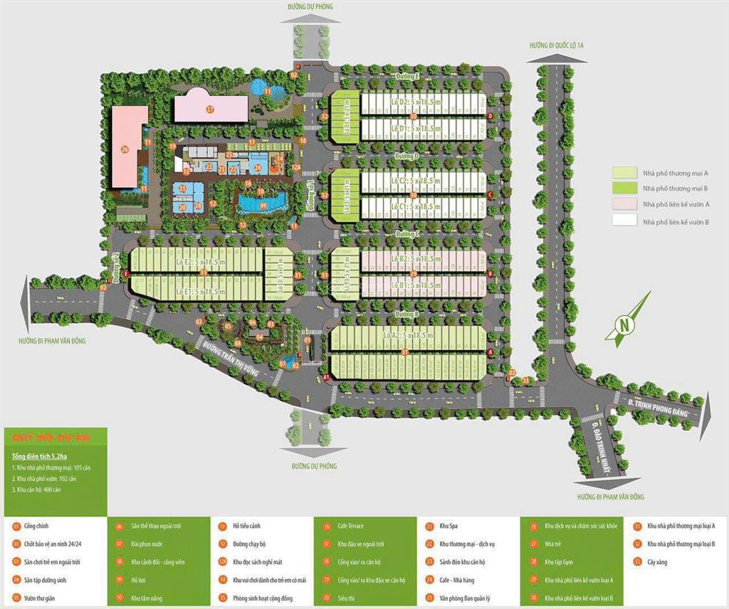 Bán nhà phố liên kế khu him lam phú đông  (5x18,5m) 1 trệt 2 lầu  hướng tb  xem nhà 0906 388 ***