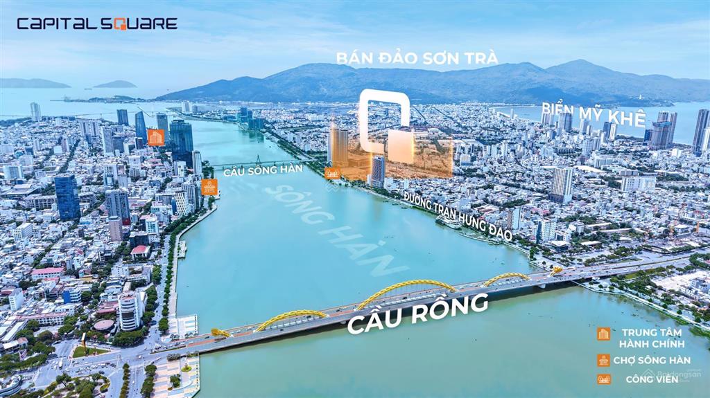 Căn ngoại giao chiết khấu 19%  nổi bật hiếm có căn 3,215 tỷ capital square  view mặt sông hàn