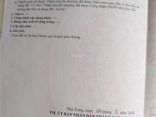 Bán lô đất mặt tiền đường hùng lộc hầu, phường bắc nha trang, dt 149.4 m2, giá bán 2,85 tỷ.