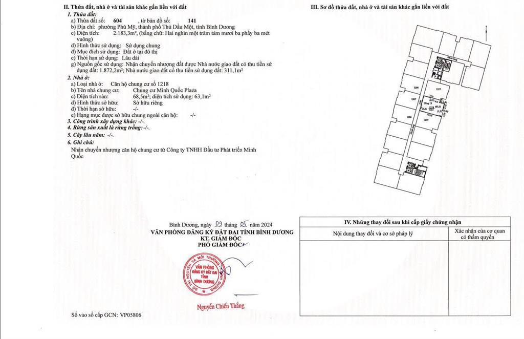 Bán căn hộ minh quốc plaza 68,59m2 tầng 12. giá rẻ 1,65 tỷ