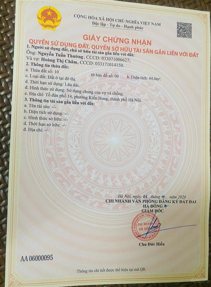Chính chủ cần bán nhà 45m2 4pn khu đô thị kiến hưng ô tô vào nhà gần viện 103, viện k3