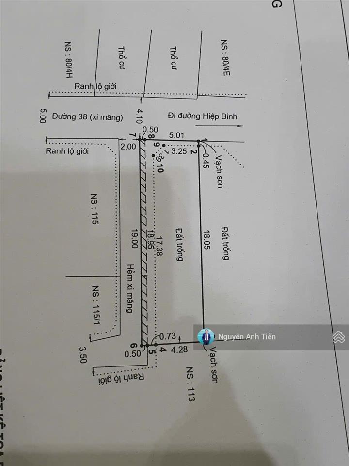 Giá quá tốt! lô góc 2 mặt tiền dt 5x19m  ngay chợ hiệp bình, đường ôtô. xây dựng tự do.