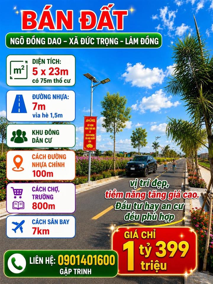 Khu dân cư ngõ đồng dao  gần sân bay liên khương  chuẩn đẹp