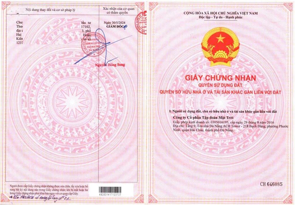 Đất 2 mặt tiền lê quảng chí trục đường huyết mạch khu đô thị hòa xuân, đà nẵng