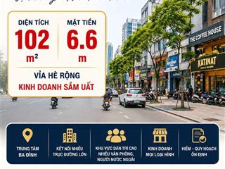 Bán nhà mặt phố giao nguyễn chí thanh  ngọc khánh, ba đình | 102m2 | mt 6.6m | chỉ hơn 50 tỷ