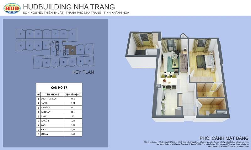 Bán căn hud building nguyễn thiện thuật nha trang. 2 phòng ngủ giá tốt 5,1 tỷ