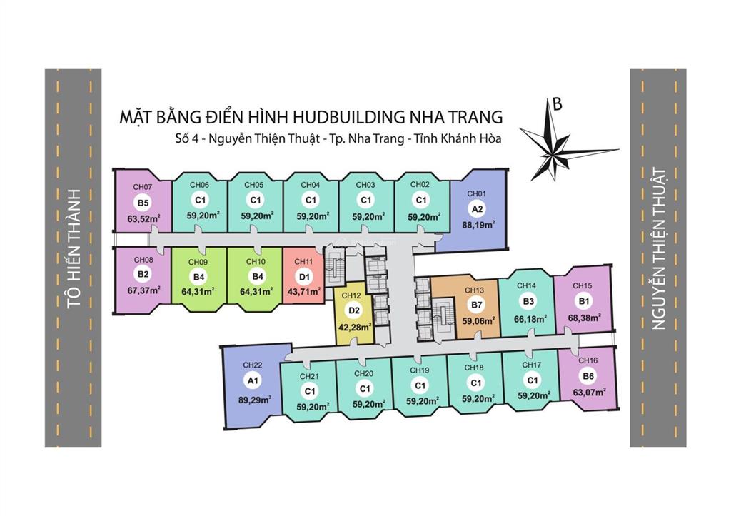 Bán căn hud building nguyễn thiện thuật nha trang. 2 phòng ngủ giá tốt 5,1 tỷ
