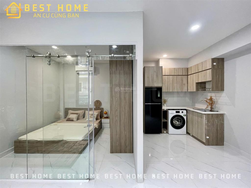 Cho thuê căn hộ 1pn, tách bếp  có máy giặt riêng  cửa sổ thoáng  giáp q1