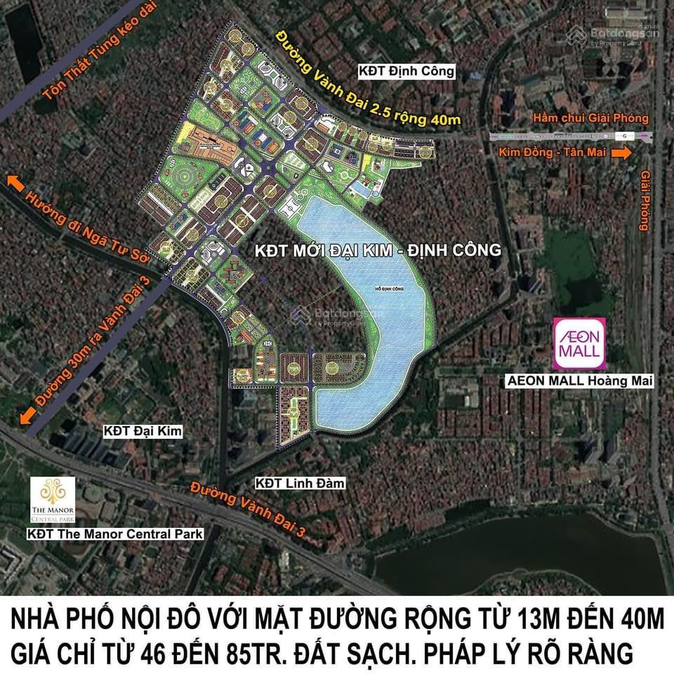 Hàng hiếm tại kđtm đại kim  định công, 76 triệu/m2, 90m2, bán đất nền dự án