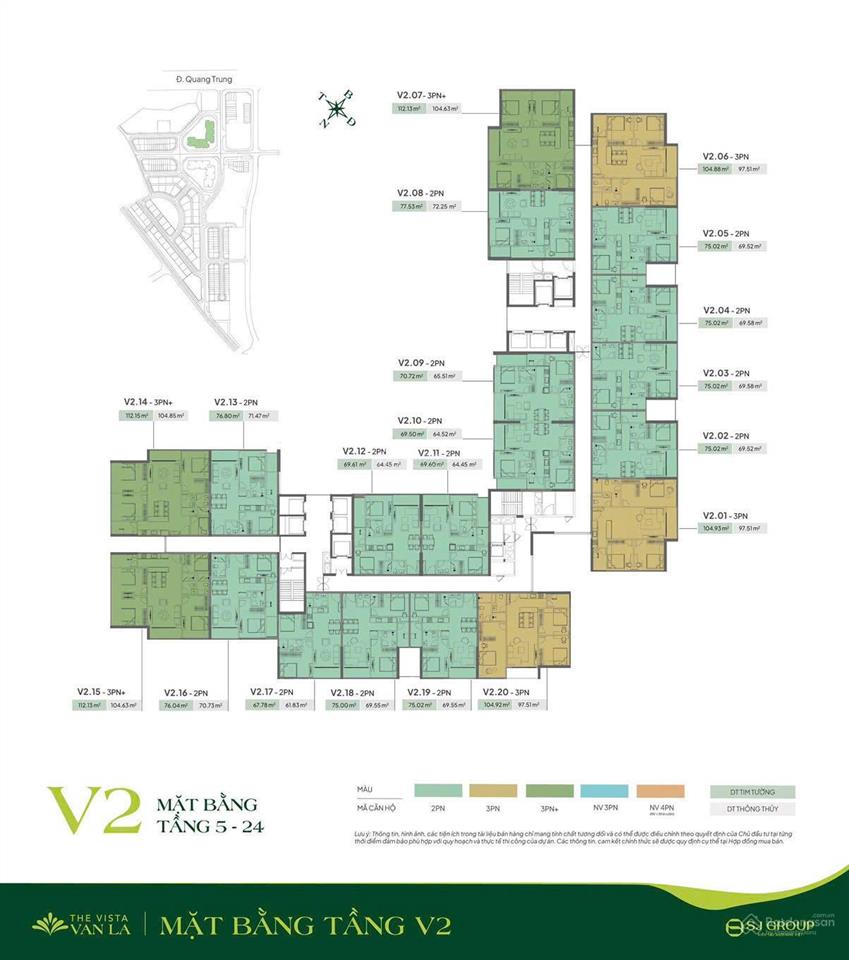 Bán căn 2pn đẹp nhất dự án the vista van la