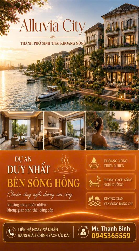 Mở bán bt đơn lập 300m² có khoáng nóng, chính sách khủng an tâm mua nhà 5 năm tại alluvia city