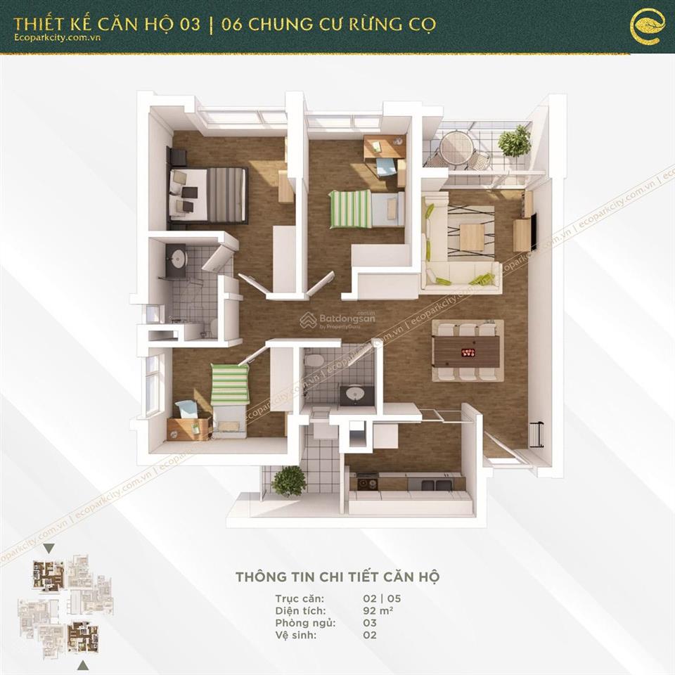 Chính chủ cần bán căn hộ d1 rừng cọ, khu đô thị ecopark, tầng 22, full đồ, sđcc, giá 4.55 tỷ