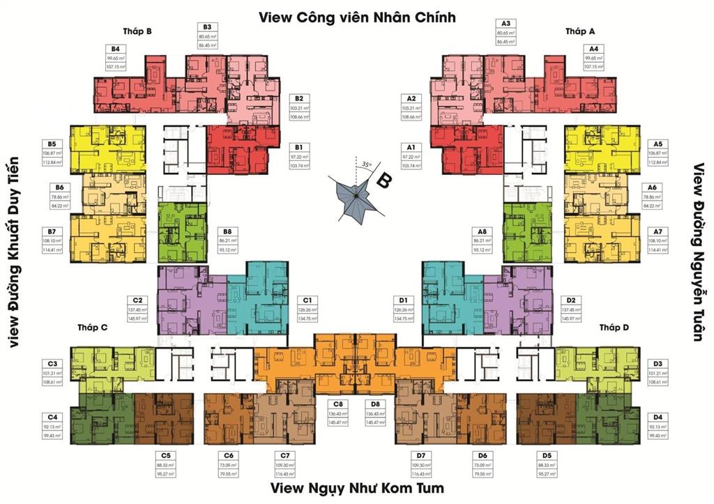 Cần chuyển nhượng căn góc ban công đb  đn 108m2 chung cư việt đức complex  39 lê văn lương