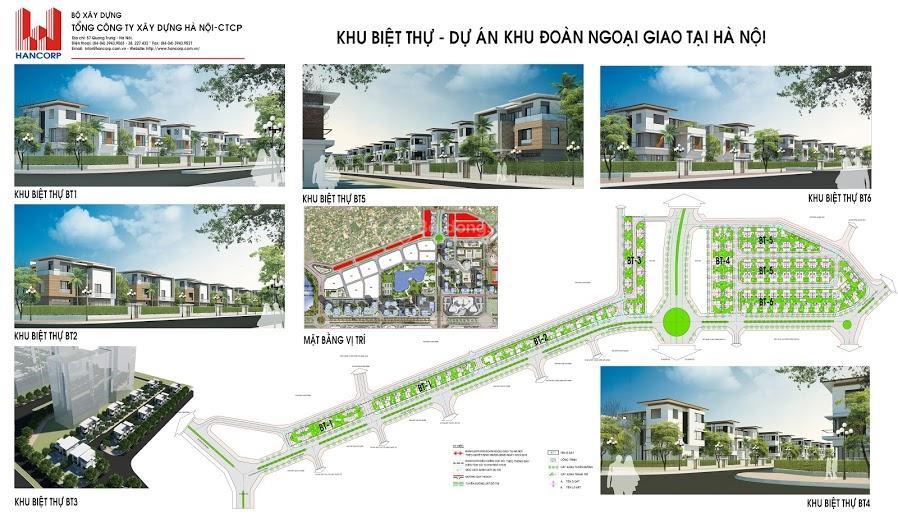 Bán nhanh siêu phẩm biệt thự 345m2 dãy bt2 khu ngoại giao đoàn  mặt đường đỗ nhuận
