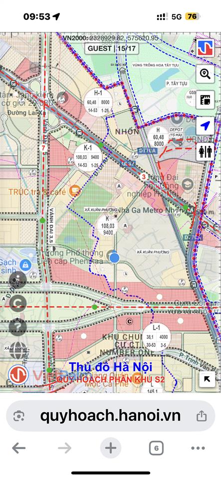 Bán nhà đất phân lô tu hoàng xuân phương dt 75m2 mt 5,65m, đường vỉa hè 13,5m sát trục đường chính