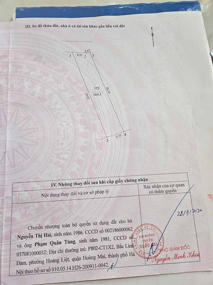 Bán lô đất vị trí đắc địa ngay sát khu công nghệ cao hòa lạc 5.2 tỷ cho 164m2