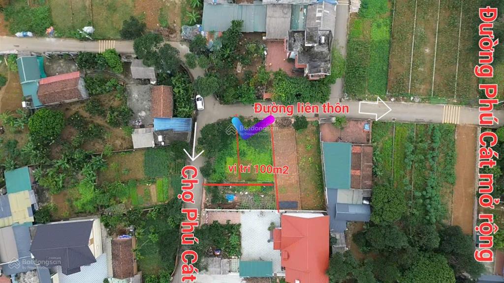 Hoa hậu thôn 3 phú cát 100m2 thổ cư trung tâm xã, giáp đường dh09, tổ hợp y tế, khu công nghệ cao
