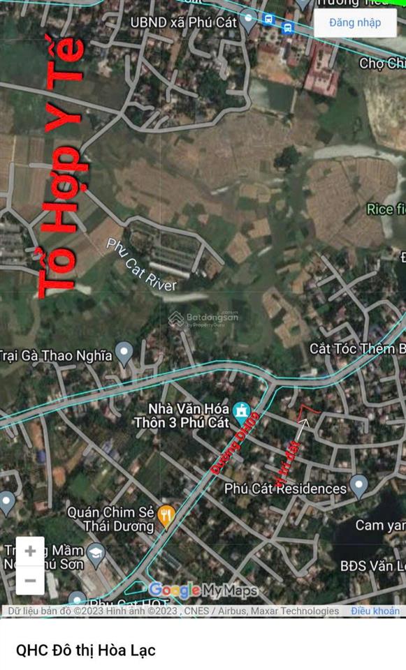 Hoa hậu thôn 3 phú cát 100m2 thổ cư trung tâm xã, giáp đường dh09, tổ hợp y tế, khu công nghệ cao