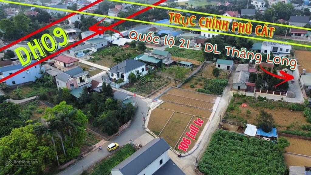 Bán lô góc 106m² thôn 3 phú cát gần đường dh09, cách đh quốc gia hòa lạc chỉ 2.5km giá đầu tư