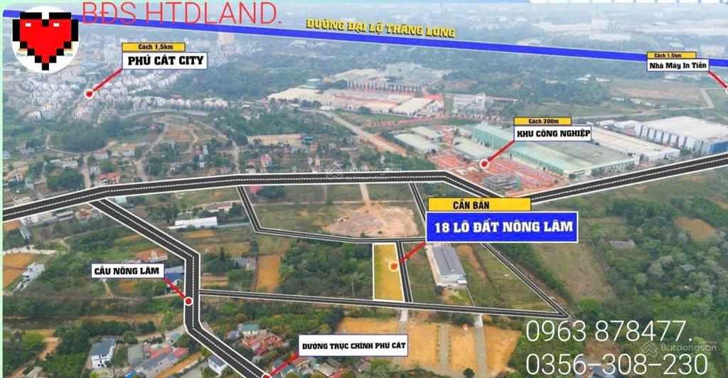 Bán lô đất tái định cư vai réo phú cát gần khu cnc hòa lạc giá chỉ 45tr/m2