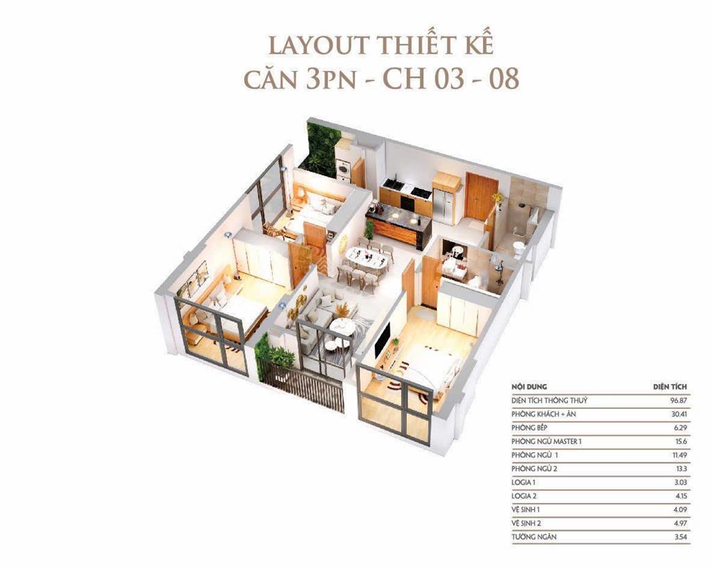 Bán căn chung cư dự án khai sơn city
dt 96,87m 3 phòng ngủ, 2 wc nhà mới nguyên bản