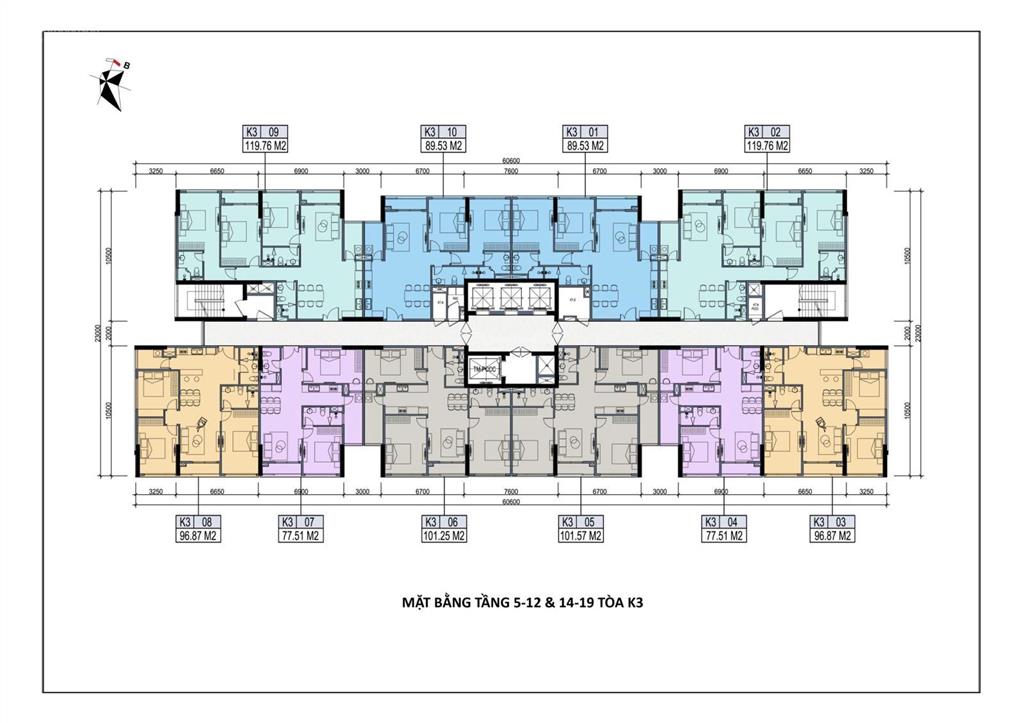 Bán nhanh căn chung cư 2 ngủ sự án khai sơn 
dt 77,51m 2 ngủ 2 wc phòng khá