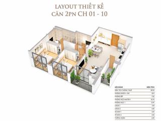 Bán căn chung cư  khai sơn city, 2 phòng ngủ, dt 89,5m, view sông, giá 6.85 tỷ bao sang tên